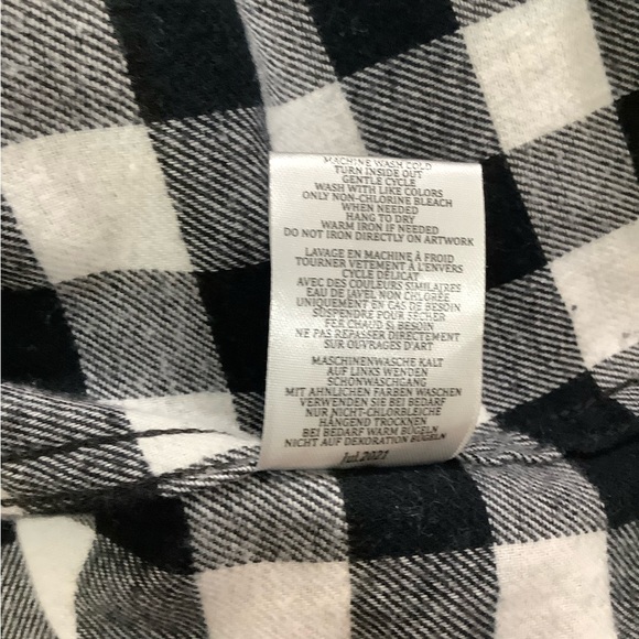 Peloton Buffalo Plaid High LowButton Front Shirt - Picture 7 of 7